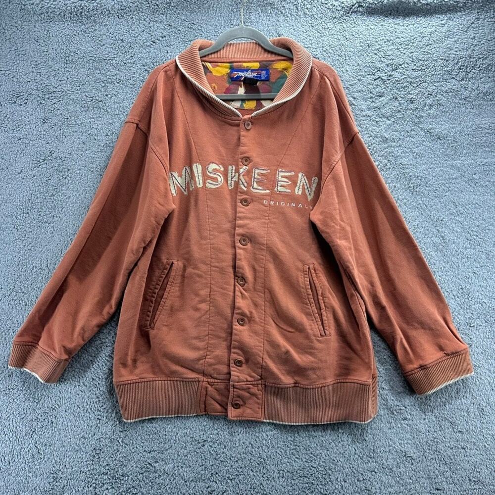 Vintage Miskeen 3X Men's Jacket Button Up Front Logo Varsity‎ Oversized